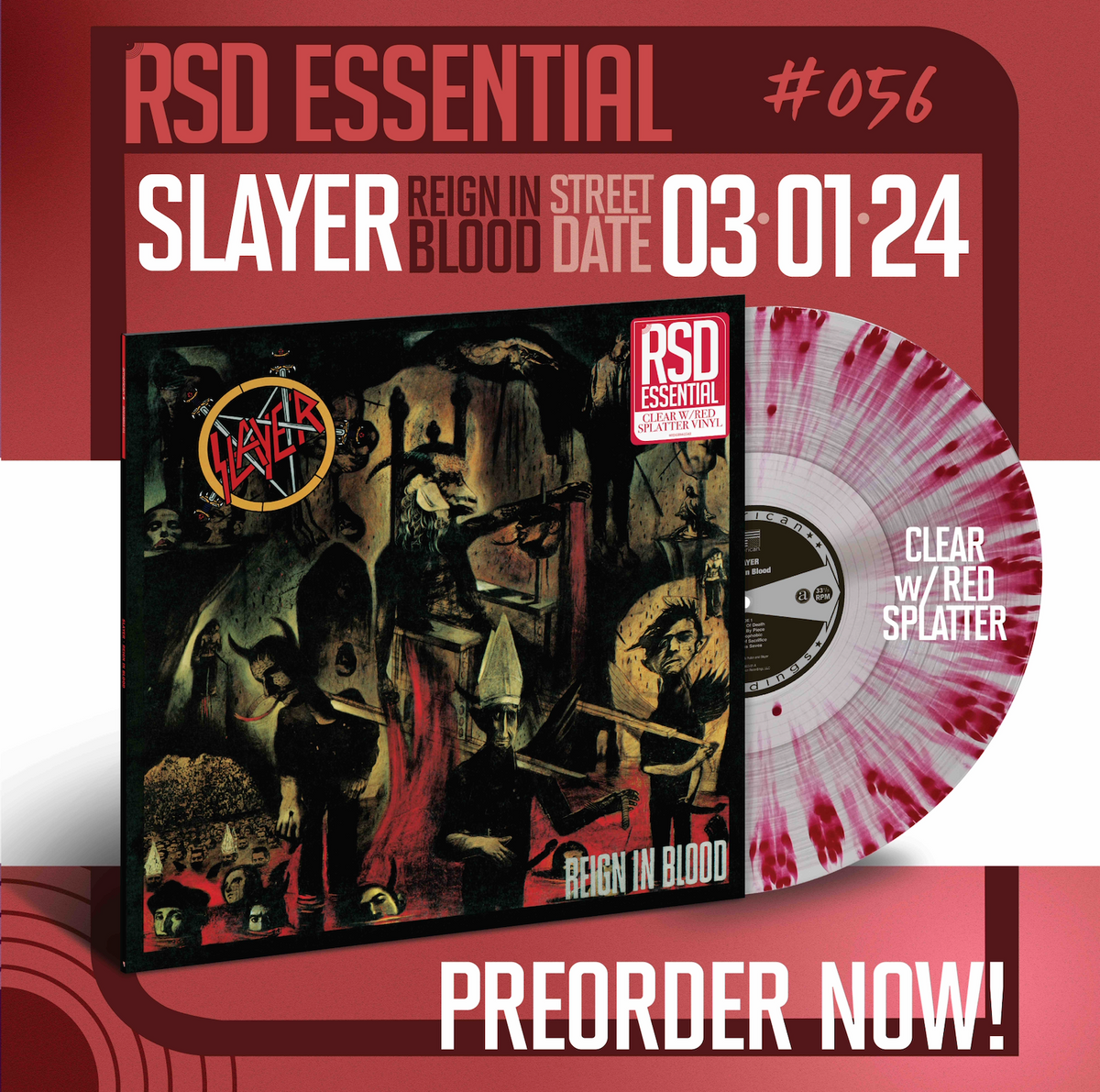 PRE-ORDER] Slayer - Reign In Blood (RSD Essential Clear with Red Spla