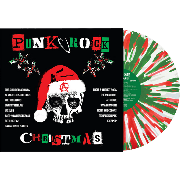 PUNK ROCK CHRISTMAS  – VOL. 1  / VARIOUS (WHITE WITH RED & GREEN SPLATTER) - LP •
