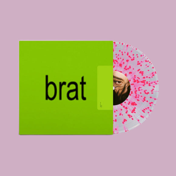 CHARLI XCX – BRAT (CLEAR PINK SPLATTER INDIE EXCLUSIVE VINYL) LP <br>PREORDER out 6/7/2024 •