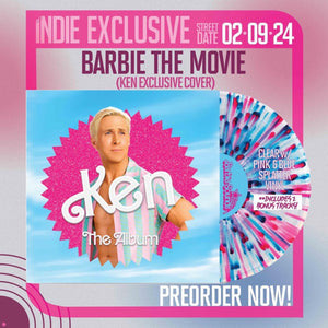 BARBIE THE ALBUM – OST (RSD ESSENTIAL CLEAR WITH PINK & BLUE SPLATTER - KEN COVER) LP <br>PREORDER out 2/9/2024 •