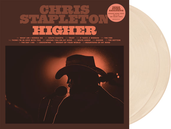 CHRIS STAPLETON – HIGHER (INDIE EXCLUSIVE BONE VINYL) LP <BR> PREORDER out 11/10/2023 •