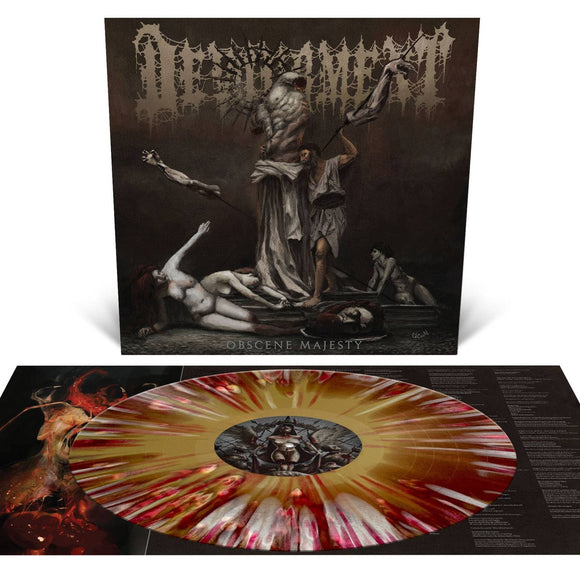 DEVOURMENT – OBSCENE MAJESTY (GOLD BROWN & BONE TRI-COLOR W/ SPLATTER) - LP •