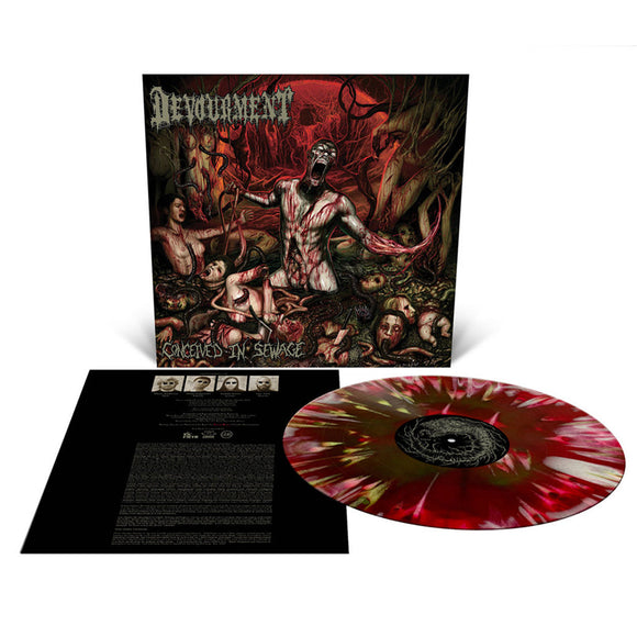 DEVOURMENT – CONCEIVED IN SEWAGE (SWAMP GREEN RED AND BONE WHITE) - LP •