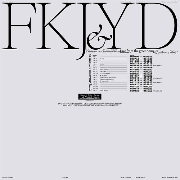 FKJ × Yussef Dayes – Live レコード LP FKJ / DAYES,YUSSEF LIVE FROM THE GREENHOUSE LP – Lunchbox Records