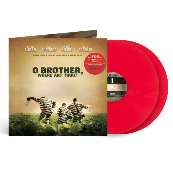 O BROTHER WHERE ART THOU? – ORIGINAL SOUNDTRACK (INDIE EXCLUSIVE DAPPER DAN RED VINYL 25TH ANNIVERSARY) LP <br>PREORDER out 2/20/2026 •