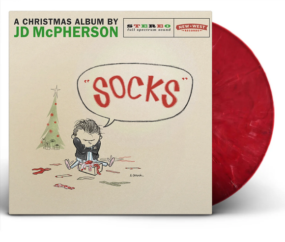 MCPHERSON,JD – SOCKS (W/BOOK) (MARBLED RED VINYL) - LP •