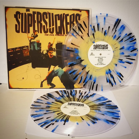 SUPERSUCKERS – EVIL POWERS OF ROCK N ROLL (CLEAR W/CUSTARD BLOB AND BLACK/BLUE SPLATTER) - LP •