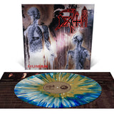 DEATH – HUMAN (FOIL SLEEVE - BONE WHITE, BLUE JAY AND GOLD TRI COLOR MERGE WITH SPLATTER) - LP •