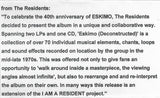 RESIDENTS – ESKIMO DECONRECONSTRUCTED - TAPE •
