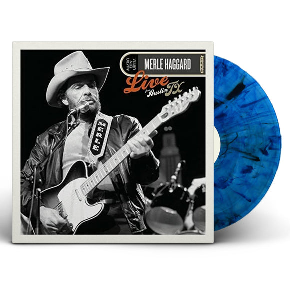 HAGGARD,MERLE – LIVE FROM AUSTIN, TX '85 (BLACK & BLUE MARBLE) - LP •