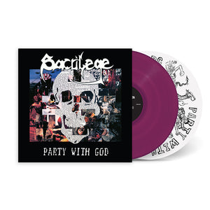 SACRILEGE BC – PARTY WITH GOD + 1985 DEMO (COMMUNION BLOOD RED & WHITE VINYL) - LP •