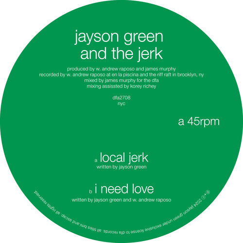 GREEN,JAYSON & THE JERK – LOCAL JERK / I NEED LOVE - LP •