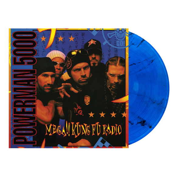 POWERMAN 5000 – MEGA KUNG FU RADIO (BLUE WITH BLACK SWIRL VINYL) - LP •