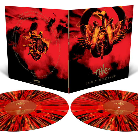 NILE – ANNIHILATION OF THE WICKED (BLOOD RED WITH METALLIC GOLD, BLACK AND HALLOWEEN ORANGE SPLATTER) - LP •