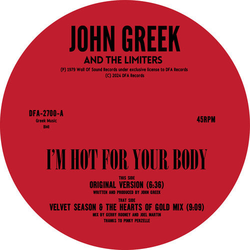 GREEK,JOHN & LIMITERS – I'M HOT FOR YOUR BODY - LP •