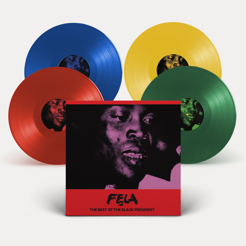 KUTI,FELA – BEST OF THE BLACK PRESIDENT (4LP BOX RED / GREEN / BLUE AND YELLOW) - LP •