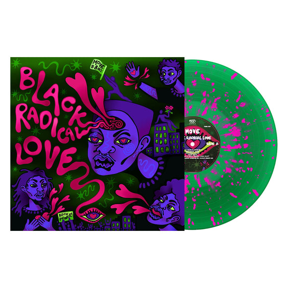 MOVE – BLACK RADICAL LOVE (CLEAR GREEN WITH NEON PINK SPLATTER) - LP •