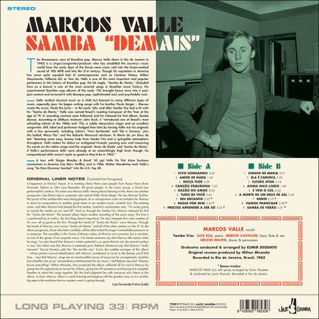 VALLE,MARCOS – SAMBA DEMAIS (180 GRAM) - LP •