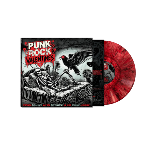 PUNK ROCK VALENTINES – VARIOUS (BLEEDING HEART RED MARBLE) - LP •