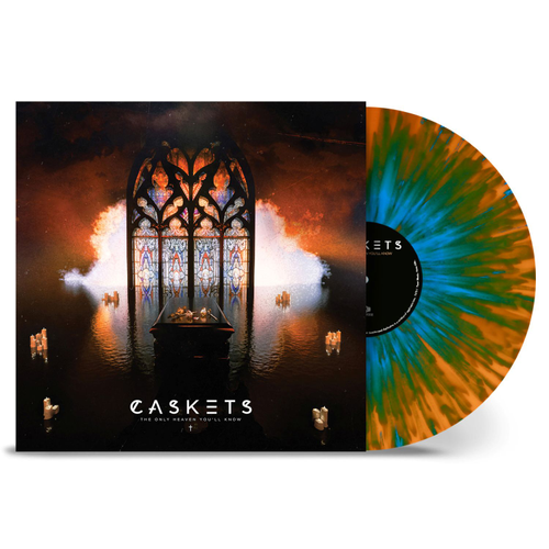 CASKETS – ONLY HEAVEN YOULL KNOW (ORANGE W/SKY BLUE SPLATTER) - LP •