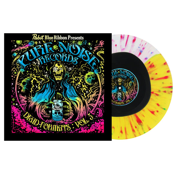 DEAD FORMATS 3  – VARIOUS (BLACK IN YELLOW/CLEAR W/BLUE PINK & PURPLE SPLATTER VINYL) - LP •