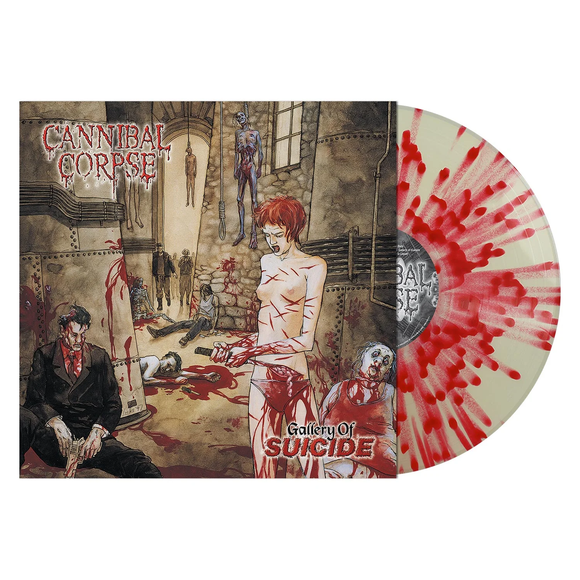 CANNIBAL CORPSE – GALLERY OF SUICIDE (OFF WHITE W/RED SPLATTER) - LP •