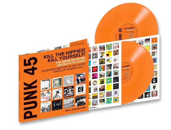 SOUL JAZZ RECORDS PRESENTS – PUNK 45: KILL THE HIPPIES! KILL YOURSELF! AMERICAN NATION DESTROYS ITS YOUNG: UNDERGROUND PUNK IN THE UNITED STATES OF AMERICA 1978-1980 (ORANGE VINYL) (RSD24) - LP •