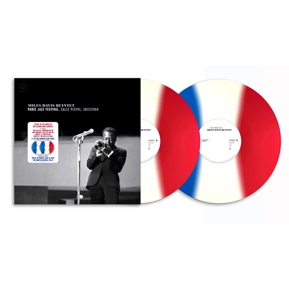 DAVIS,MILES – PARIS JAZZ FESTIVAL SALLE PLEYEL 10/1/1964 2LP (BLUE WHITE & RED VINYL) - LP •