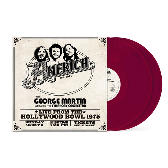 AMERICA – AMERICA: LIVE AT THE HOLLYWOOD BOWL 1975 (FRUIT PUNCH COLORED VINYL) - LP •