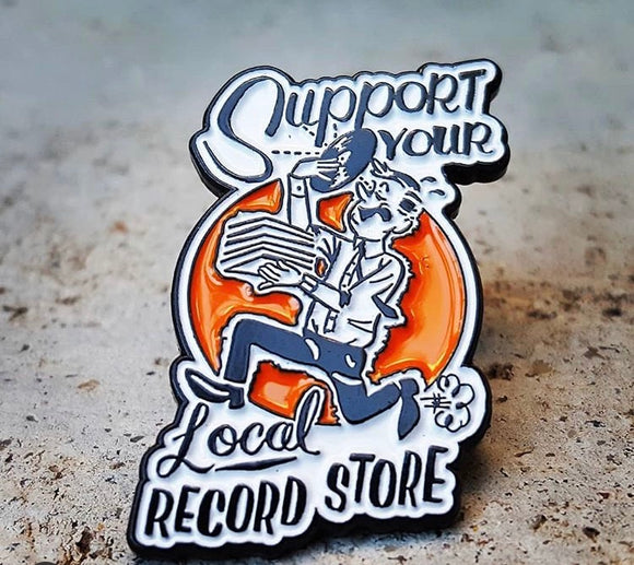 Support Your Local Record Store Enamel Pin