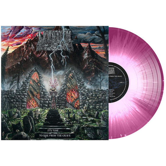 UNDEATH – IT'S TIME...TO RISE (BLOOD & BONE - PURPLE WITH WHITE SPLATTER) - LP •