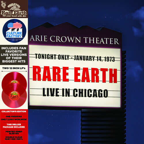 RARE EARTH – LIVE IN CHICAGO (RED TRANSLUCENT VINYL) - LP •