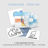 HOMESHAKE – FRESH AIR: 5 YEAR ANNIVERSARY (CLEAR & BLUE VINYL) - LP •